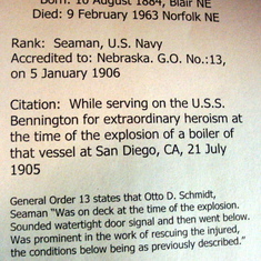 Otto Schmidt's Medal Of Honor citation