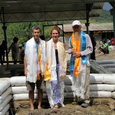 At an earthbag workshop, Phulping village, Nepal