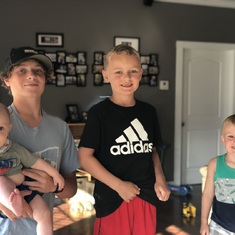 Owen with cousin's Gage, Ace and Baby Carson