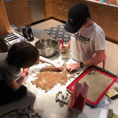 Owen and his lil bro making Xmas cookies 