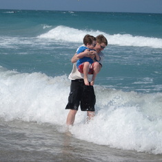 Owen and his Uncle Casey in the Bahamas. 