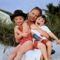 Me and my loves. Yes, Owen broke his wrist right before vacation to Sanibel Island.