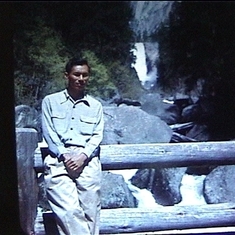 1947: OSL-210-Owen Loui @ Yosemite Falls