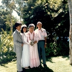 19860831:  Neal & Kathy Akamine with Marjorie and Owen Loui