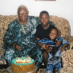 Dad with grandsons Ayo and Rotimi