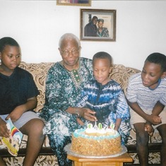 Dad with grandsons - Ayo, Tolu and Rotimi