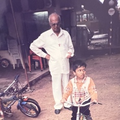 Achan with Achu in cycle park