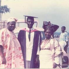 Pa M.A. and Mrs. J.B. Adu with Martin during his convocation at UNIBEN
