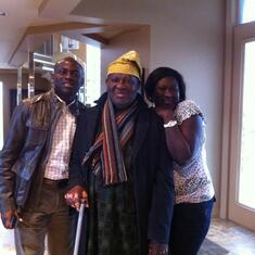 Daddy with baby of the house (Helen) and her husband (Dr. Segun) in Canada