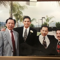My Dad with his sons at Dorians wedding. San Diego CA