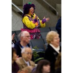 Two of Pam's passions - the Crystal Cathedral & clowning