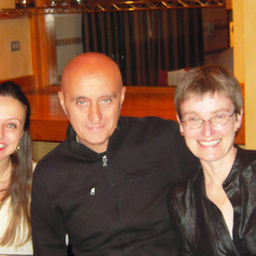 With Manuela and Inna at Ruslan and Inna's goodbye dinner