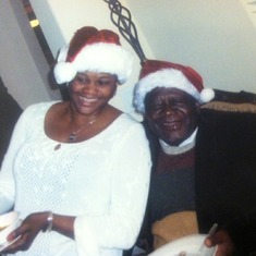 Pa Kimbo and niece Fola on Christmas day in California