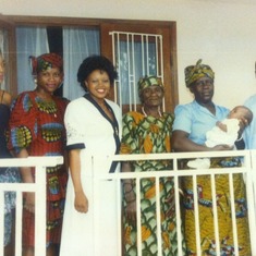 Pa Kimbo, his sister Wintoh wo Bamunka, his mother-in-law (RIP), niece Fola, and daughter-in-law Priscilla in Douala
