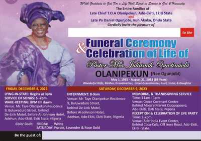 Pastor Julianah Olanipekun