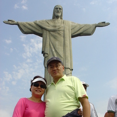 2007년  브라질 선교사부부세미나-예수동상 앞에서, 리우데자이네로