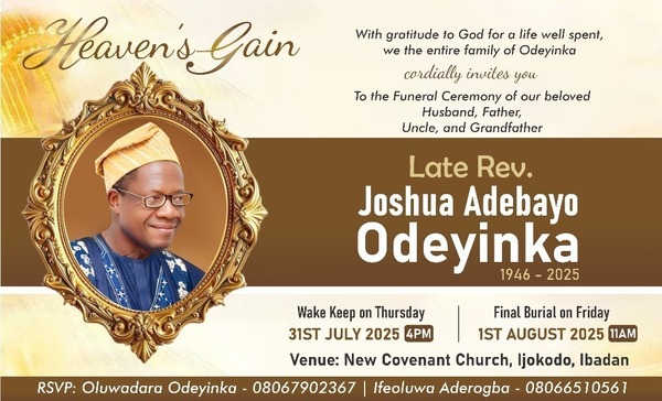 Rev. Joshua Adebayo Odeyinka