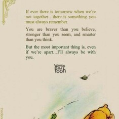 As a little girl I loved Winnie the Pooh and after reading a story this is what she would always say.