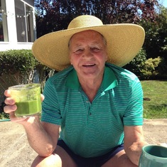 he put up with my healthy CA smoothie for breakfast-what a trooper!