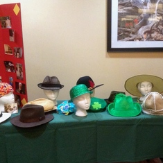 Pat's Hats Table at the Celebration of Life 3/30/19