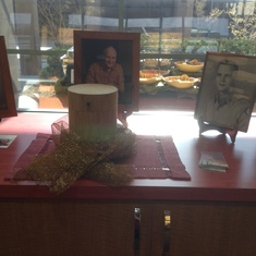 Pat's Urn and Pictures on display at the Celebration of LIfe 3/30/19
