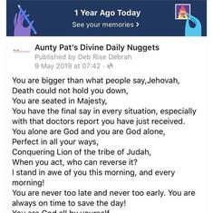 Aunty Pat’s Daily Divine Nuggets