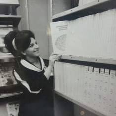 Trish working and supporting her family at the NASA Library