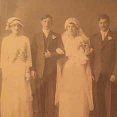 Far left: Mom's parents: Margaret Cabral and Antone Cabral at his sister's wedding
