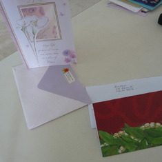 Left card from Gloriette Zane.   Right card from Lois Kuge.