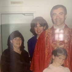Patricia at her niece, Gemma-lee, Confirmation with her sister & brother, Rosemary & Father Gerard.