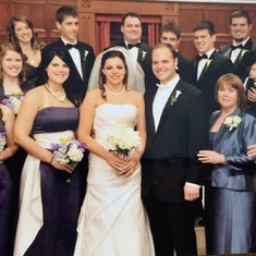 Patricia with her family and her son and new daughter's, Ben & Megan, Wedding.