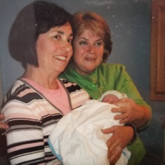 Pat with her grandbaby, Logan, & her sister, Dorothy