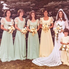 Pat with her sisters and flower girl