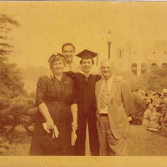 Graduation from college with Richard and their parents Sam and Blanche.