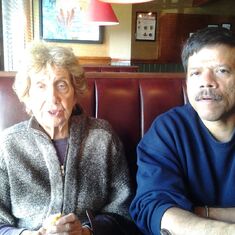 Ms. Pat Gagnon and Jose Rios at a local Ruby Tuesday restaurant.