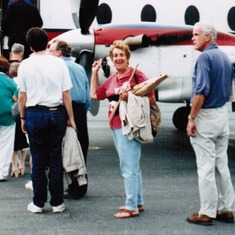 Saying goodbye after a Martha's Vineyard vacation, 1995.