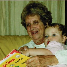 Happy grandma with Claude, 2003.