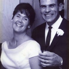 With Steve at their wedding reception 8/17/63