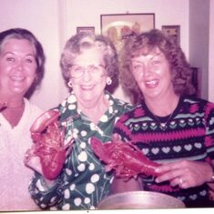 With her mother and sister Pam 1983