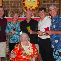 with her kids at her 80th luau