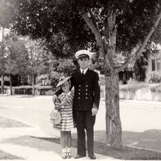 Pat and her dad George, about 1941