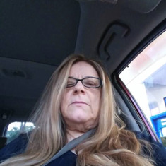 Mom mean mugging after getting her hair done - it got super long