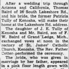 From The Journal Times (Racine, Wisconsin) 16 Apr 1951, Monday, Page 10.