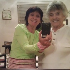 mom and I taking a selfi.