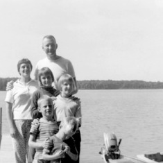 JR Healy family on dock at Turner Lake