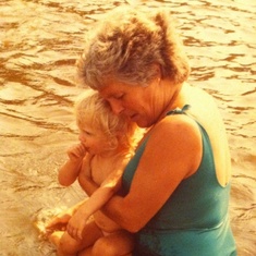 Granny and baby Emily Ashbaugh swimming