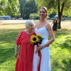 Granny and Emily, wedding day