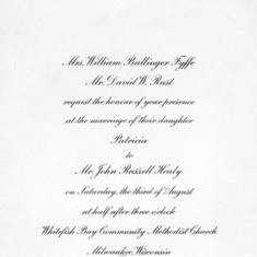 Pat, wedding invitation