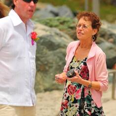 May 22, 2010 Coronado Island San Diego California. Sharlene and Jimmy talking just before our wedding ceremony began.