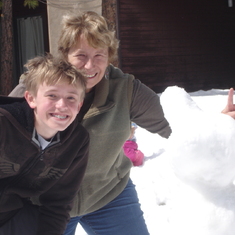 Best Aunt ever!!!  Making a snow Easter Bunny